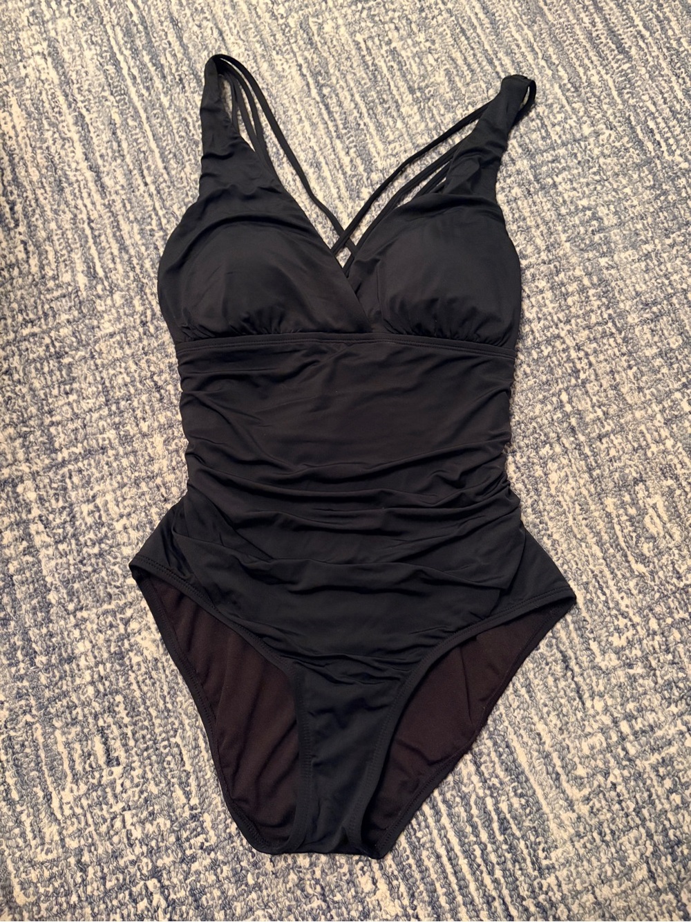 Jantzen Black One Piece Swimsuit With Criss Cross Back Straps - Sz: L